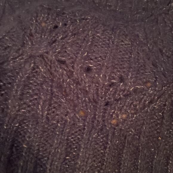 OLD NAVY blue open knit ruffle sweater size XL wool blend - Picture 5 of 7